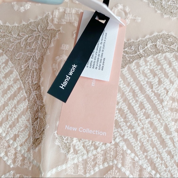 Intropia Embroidered Lace Cream Mini Dress Size 4 - Picture 6 of 11